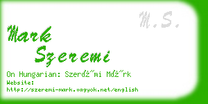 mark szeremi business card